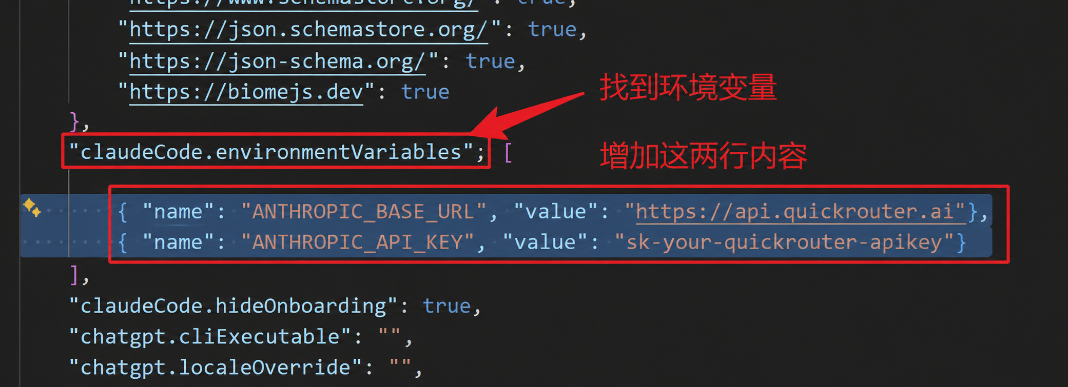 在 Claude Code 设置中添加环境变量